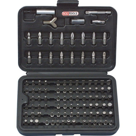JUEGO DE BROCAS DE DESTORNILLADOR DE 1/4" DE 95 ACCESORIOS + ADAPTADORES KS TOOLS