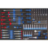 Plateau Evawave de douilles. accessoires 1/4" métriques. tournevis - 92593mre
