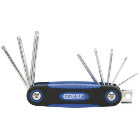 GEBOHRTE TORX-MÄNNCHENSCHLÜSSEL AUF KS TOOLS 8 SCHRAUBENSCHLÜSSEL-HALTERUNGEN