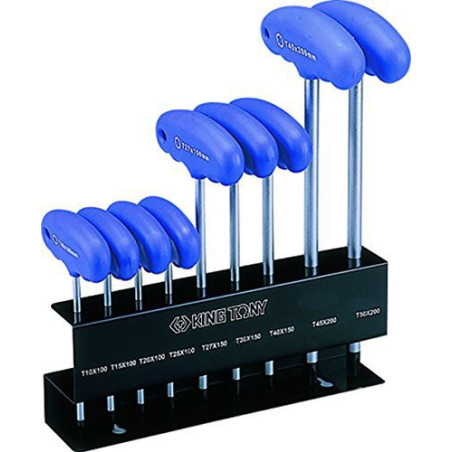 Juego de llave Torx macho con mango en T en soporte de exposición - 9 piezas - 21309pr