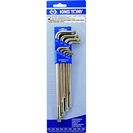 Set di chiavi lunghe Resistorx nel custodia - 9 pezzi - 20419pr