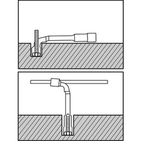 Clé à pipe débouchée 6x6 Pans 1081