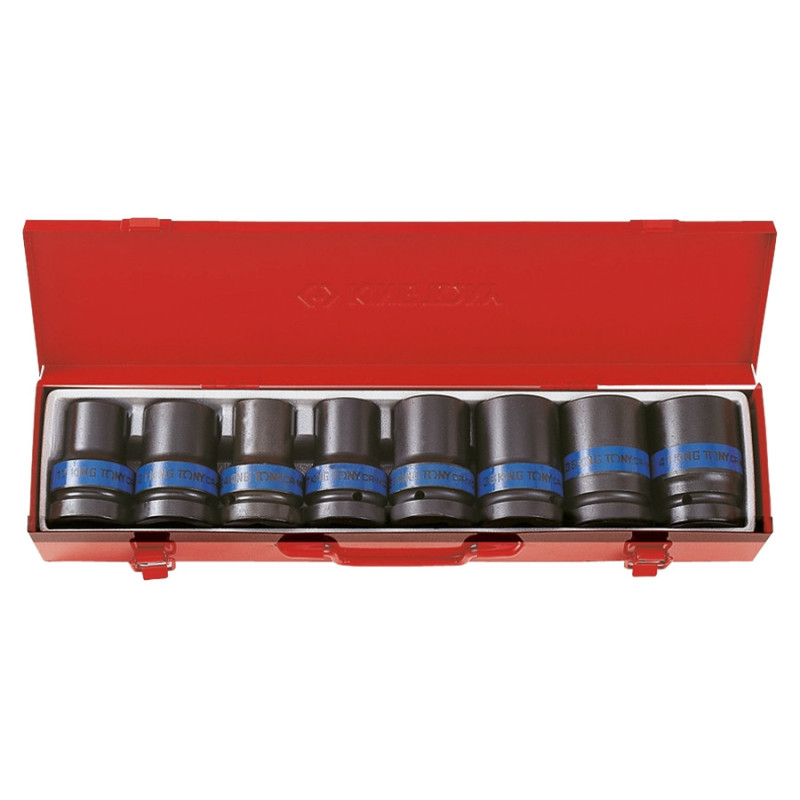 1" 6-punts impact lange dopset - 8 Stukken - 8408mp
