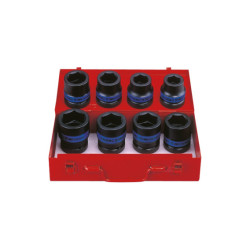 1" metrische 6-punts impactdopset - 8 delen - 8410mp