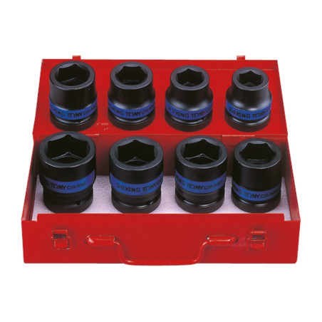 Juego métrico de casquillo de impacto de 6 puntos de 1" - 8 piezas - 8410mp