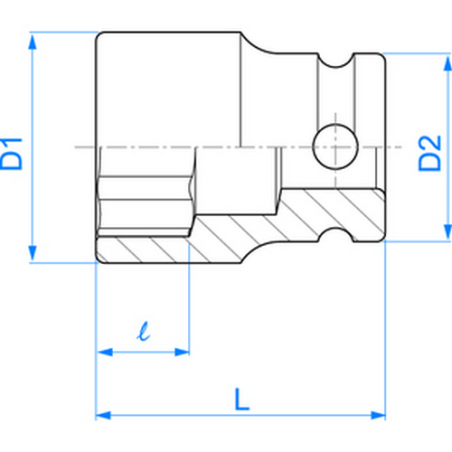 Standard-Schlagschachtel 1/4" (6,35 mm) 6-Punkt - 2535