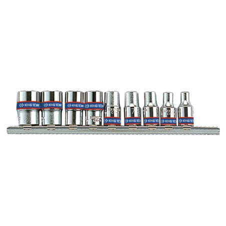 Set di bussole metriche a 6 punti da 1/4" su rotaia - 9 pezzi - 2509mr