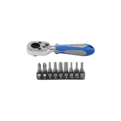 Destornillador de carraca y brocas de 1/4" - 10 piezas - 1001MR