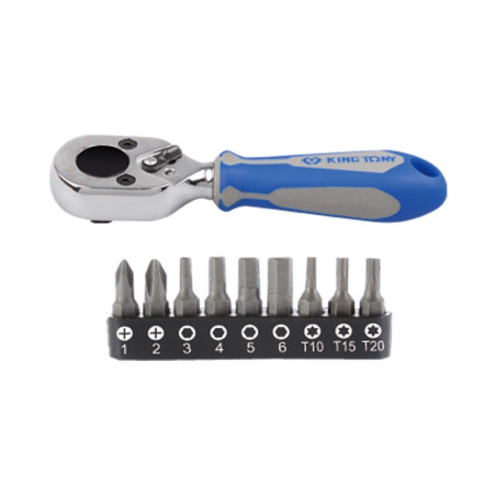 Ratsche & Bits 1/4" Schraubenzieher – 10 Stücke – 1001MR