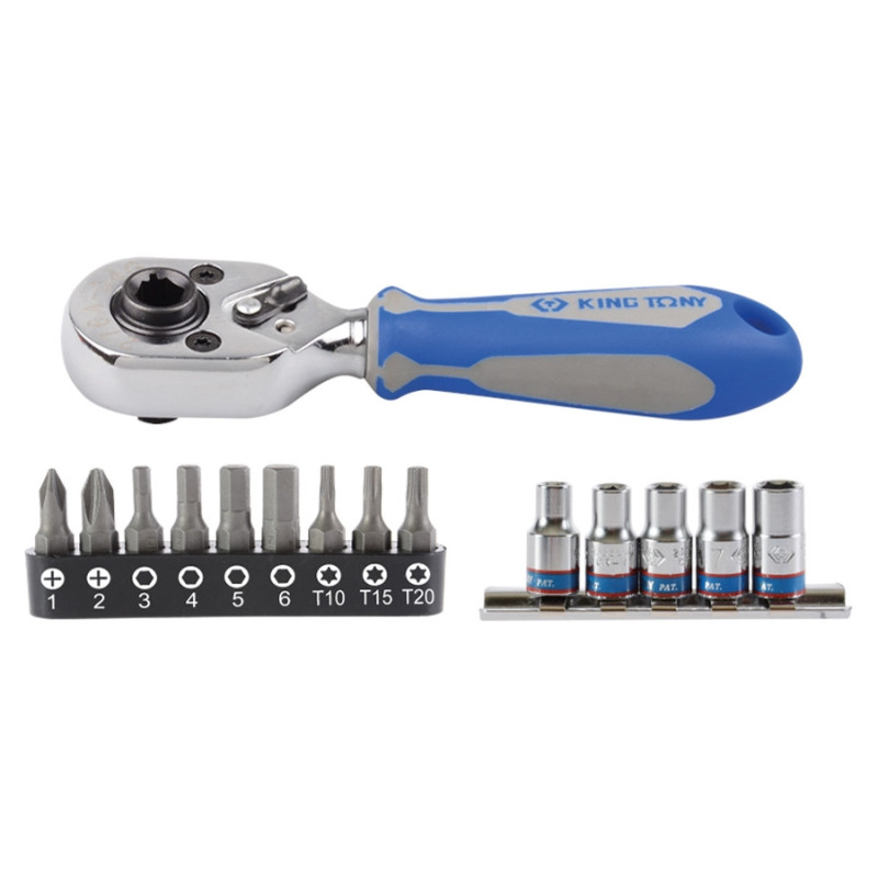 1/4" Schraubenzieher-Stecknuss- und Zubehörset 15 Stück - 2515MR