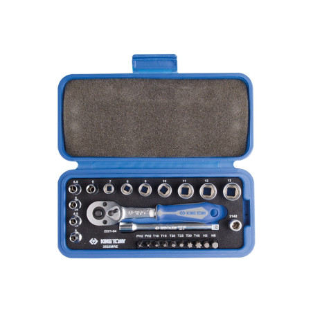 Ratelset, 1/4" doppen en schroevendraaierbits - 25 stuks - 2525MRE