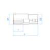 Douille métrique 3/4" (19.05 mm) longue 6 Pans 6235