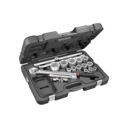 VASOS Y ACCESORIOS DE 6 PUNTOS DE 3/4" JUEGO FACOM DE 15 PIEZAS DE 21 A 55 MM