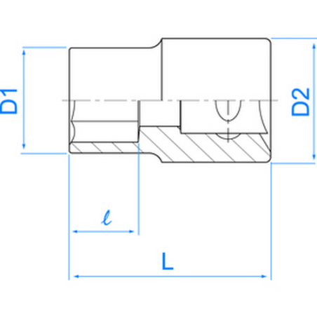 Standaard dop voor 3/8" (9,53 mm) torx mannelijke schroeven 3375