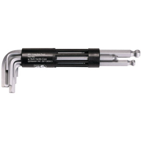 CLES MALES 6 PANS LONGUE TETE SPHERIQUE EN POUCE JEU 8 CLES KS TOOLS