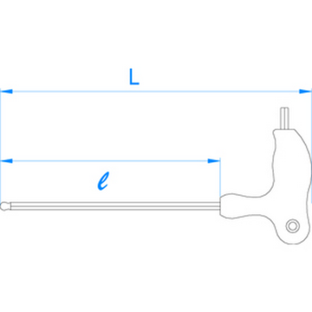 Llave de 6 puntos con mango en L 1160