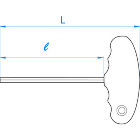Llave macho de 6 puntos con mango en T 1155