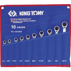 Inch ratelsleutel combinatiekit - 10 Stukken - 12210SR
