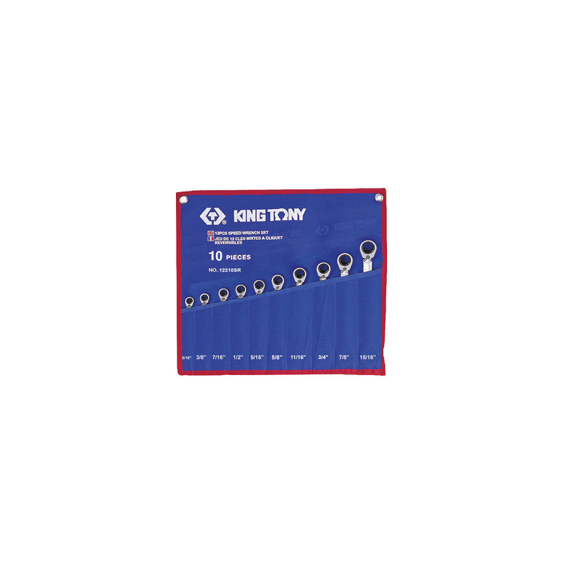 Kit Chiave Combinata Cracchetto da Pollice - 10 Pezzi - 12210SR