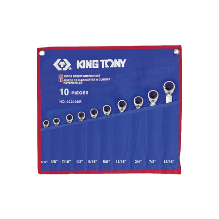 Inch ratelsleutel combinatiekit - 10 Stukken - 12210SR