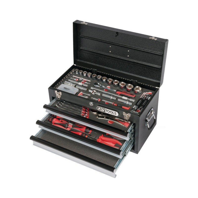 BAULE DEGLI ATTREZZI KS TOOLS ULTIMATE A 3 CASSETTI 114 PEZZI