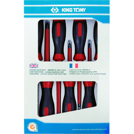 Tournevis "isolé 1000v" à fente et Phillips - (jeu de 7 pièces) - 30617mr