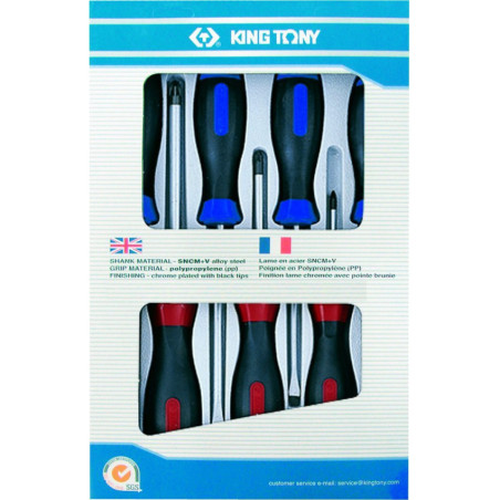 Tournevis à fente et Pozidriv - (jeu de 7 pièces) - 30127mr