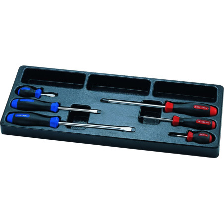 Destornillador ranurado termoformado y Phillips - 6 piezas - 931006mr