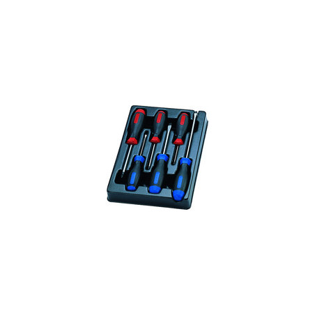 Destornillador ranurado termoformado y Phillips - 6 piezas - 931106MR