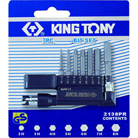 Tournevis en L avec embouts 6 Pans (jeux de 8 pièces) - 2138pr