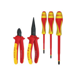 Pinze ergotorque e cacciavite isolati set a 5 pezzi