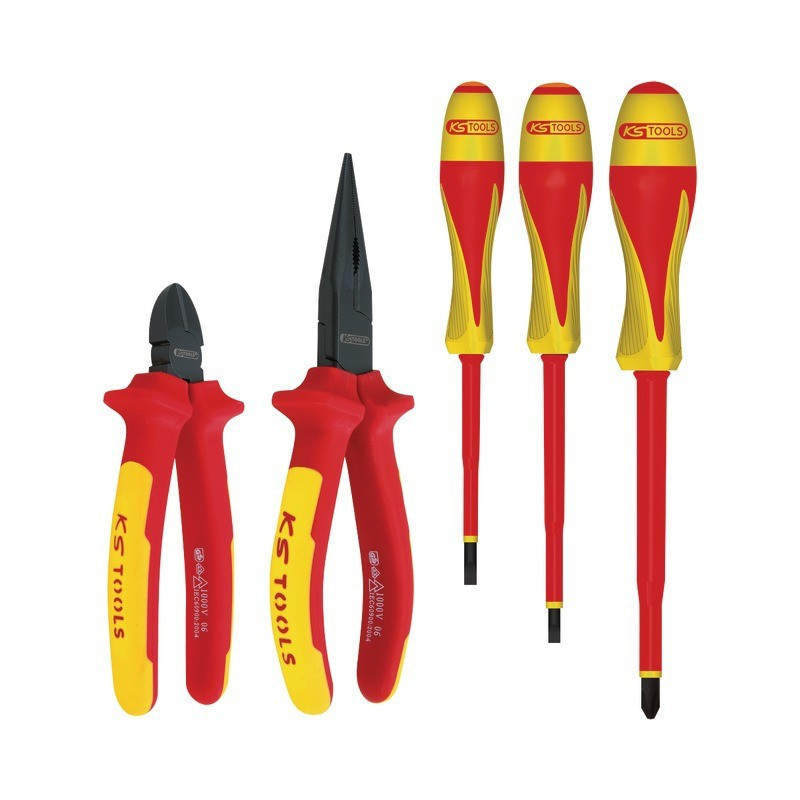 Pinze ergotorque e cacciavite isolati set a 5 pezzi