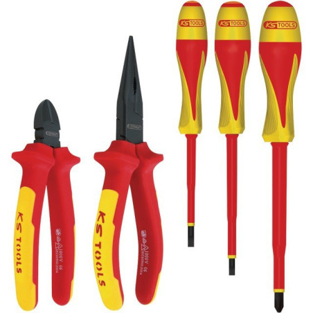 Pinze ergotorque e cacciavite isolati set a 5 pezzi