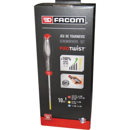 CACCIAVITE PROTWIST 5 SLOT - 3 PHILLIPS - 2 SET POZIDRIV DI 10 FACOM