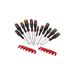 PROTWIST 4-SLOT SCHRAUBENDREHER 2 POZIDRIVER 2 PHILLIPS 4 WIDERSTÄNDE + 2 RACK-SET VON 12 FACOM