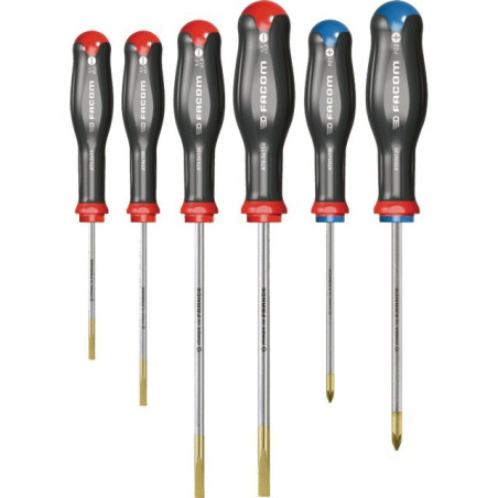 DESTORNILLADOR PROTWIST 4 RANURAS - 2 POZIDRIV JUEGO DE 6 FACOM