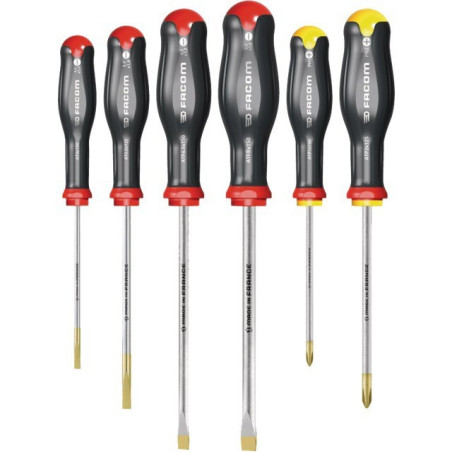 PROTWIST SCHRAUBENDREHER 4 STECKPLÄTZE – 2 KREUZSCHLITZ-SET MIT 6 FACOM