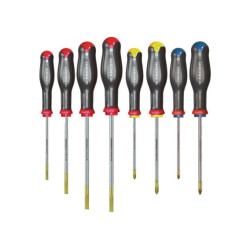 PROTWIST 4-SLOT SCHROEVENDRAAIER - 2 PHILLIPS - 2 POZIDRIVER SET VAN 8 FACOM