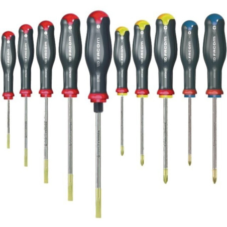 CACCIAVITE PROTWIST A 6 FESSURE - 2 PHILLIPS - 2 POZIDRIV SET OF 10 FACOM