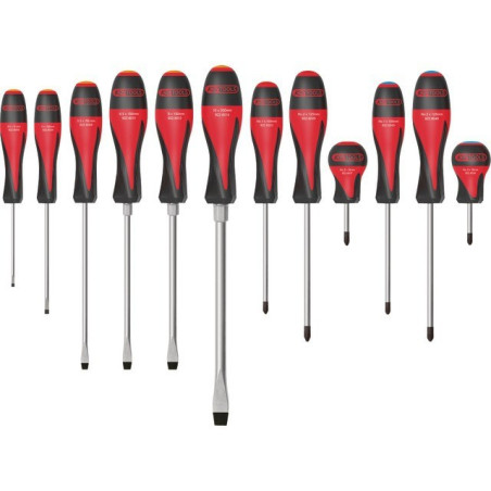 TOURNEVIS ULTIMATE 6 FENTE - 3 PHILLIPS - 3 POZIDRIV JEU DE 12 KS TOOLS