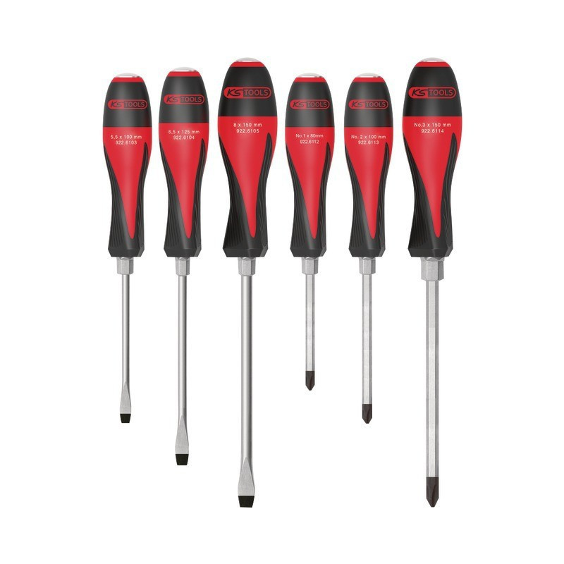 TOURNEVIS ULTIMATEMAX A LAME TRANVERSANTE 3 FENTE - 3 PHILLIPS JEU DE 6 KS TOOLS