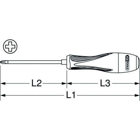 Phillips Ultimate Screwdriver® - KStools - L. 75 mm Klinge - PHO