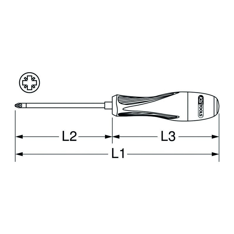 Pozidrive® ultimate screwdriver - KStools - L. blad 75 mm - PZO