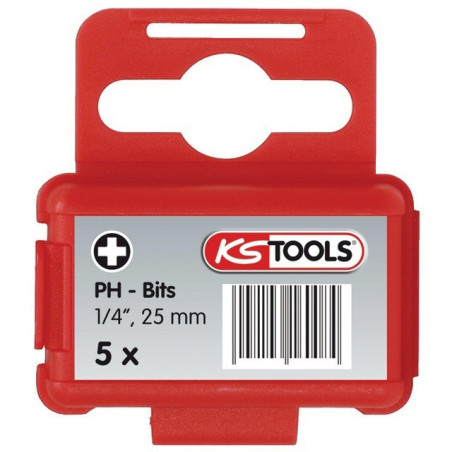 PHILLIPS PH3 LG 1/4" PUNTE PER CACCIAVITE SCATOLA DA 25 MM CON 5 UTENSILI KS
