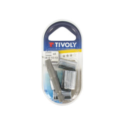 Set di 4 prese + 1 porta-bit quadrato