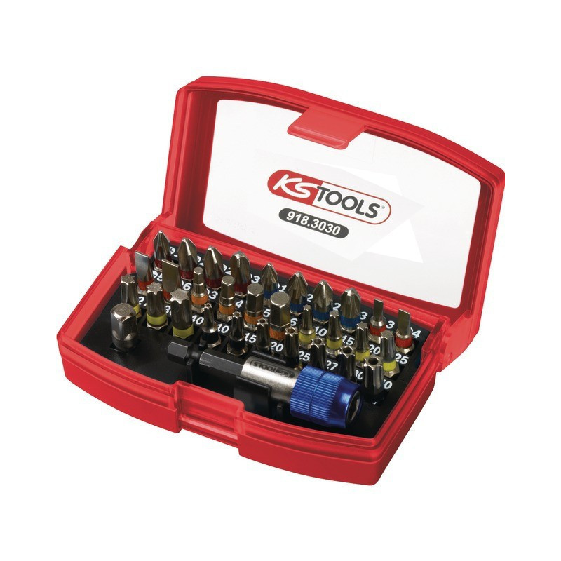 EMBOUTS DE VISSAGE A CODE COULEUR COFFRET DE 32 PIECES