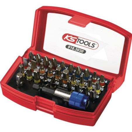 EMBOUTS DE VISSAGE A CODE COULEUR COFFRET DE 32 PIECES