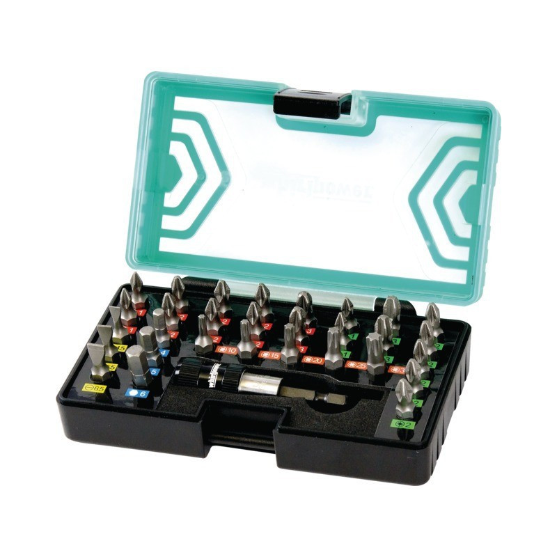 1/4'' S2 STAHL-FARBCODIERTE SCHRAUBENDREHER-BIT IM 31-TEILIGEN WHIRLPOWER-SET