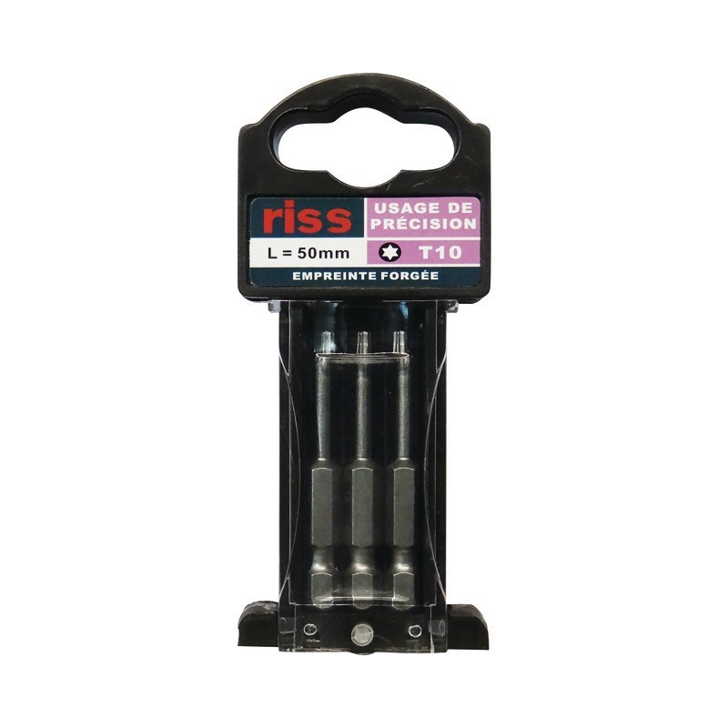 CAJA DE BROCAS DE DESTORNILLADOR FORGE TORX T10 LG DE 50 MM