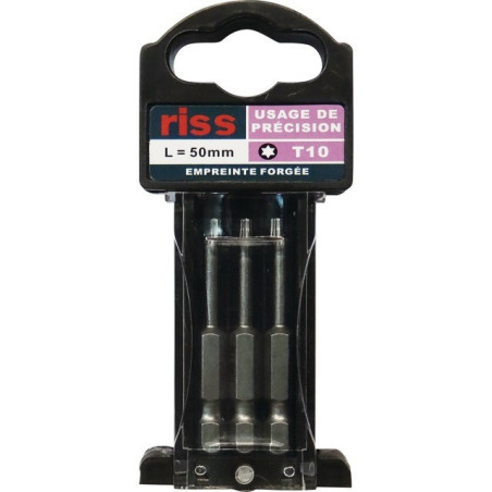 CAJA DE BROCAS DE DESTORNILLADOR FORGE TORX T10 LG DE 50 MM